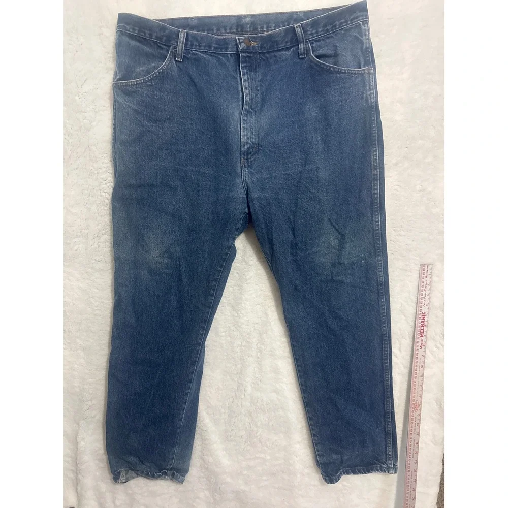 Rustler Mens Blue Denim Jeans Cotton Blend Relaxed Fit Casual Workwear